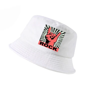 moda de Rock logotipo chapéu de balde de Homens e mulheres de Verão k pop pescador chapéus de Música logotipo da banda pai cap hip hop panamá pesca caps