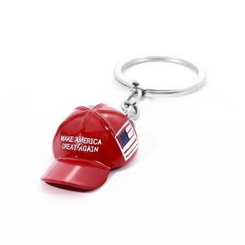 Fazer A América Grande Novamente Chapéu De Donald Trump Chaveiro Moda Criativa Mini Vermelho Republicano Hat Cap Jóias De Metal Para Homem, Mulher Presente