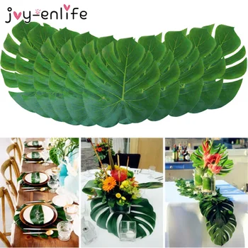 12pcs Artificial Tropical de Folhas de Palmeira Luau Havaiano Festa de Verão da Selva Tema de Festa de Casamento Decoração de Aniversário Mesa de Casa Decoração