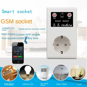NOVOS estados-GSM Tomada de Alimentação do Controle Remoto 16A Inteligente de Energia eléctrica Sensor de Temperatura Controlador de Plug Relé Inteligente