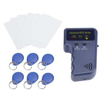 Portátil de Cartão RFID Copiadora 125KHz ID (EM4100/HID/AWID) Duplicador de Escritor Leitor com 6 Gravável Chaveiro+6 Graváveis no Cartão