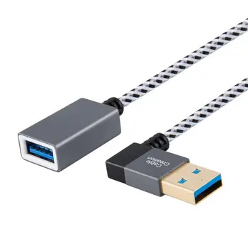 Cabo de Extensão USB, CableCreation Ângulo Direito USB 3.0 Macho e Fêmea de Cabo Extensor, Compatível com Flash Drives, Teclados, Scanners