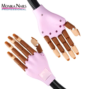 Ajustável Prego Mão de Formação Flexíveis Mão Protética Modelo Falso Mão Com 100 peças de Unhas Dica Novo Utilizador Prática de Manicure