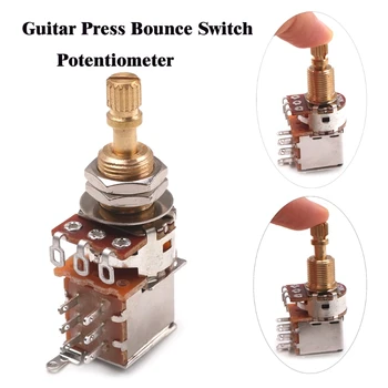 Guitarra Interruptor Botão A500K B500K A250K B250K Push-Pull Potenciômetro de Controle do Potenciômetro