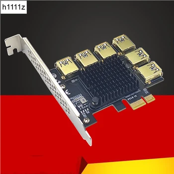 Ouro PCI Express Multiplicador Riser PCIE de 1 a 6 PCI Express X16 USB Mineiro de Adaptador Extensor de PCI-e Riser Para PC, Placa Gráfica de Mineração