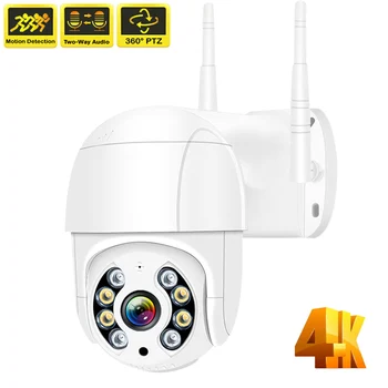 4K UHD 8MP câmera de 5MP do IP do WiFi da Câmera ao ar livre de Proteção de Segurança de Vigilância Kamera CCTV 360 PTZ Casa Inteligente Secur Monitor ONVIF IP Cam