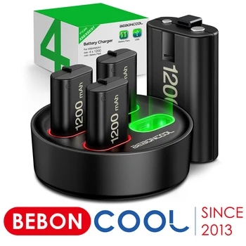 A Bateria sobressalente o 4X1200mAh Bateria Recarregável Para Xbox Série X/S/Xbox One S/X/Xbox Um Controlador + USB Carregador de Bateria