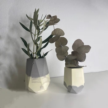 Hexágono Diamante Vasos de Moldes de Silicone para DIY Gesso, Concreto, porta-Caneta Plantador de Moldes de Decoração de Casa de Enfeite Artesanal Presente