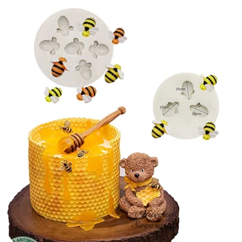 2020 Bonito bolo molde de silicone Fondant Bolos de Decoração de Ferramentas do Favo de mel de Abelhas Textura Moldes de Chocolate Ferramentas de Cozimento de Bolos Gumpaste Formulário
