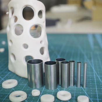 7pcs Rodada Mini Argila do Polímero Cortador de DIY Oco Soco Klei Ceramica Cerâmica Círculo de Aço Inoxidável, de Corte de Molde Passatempo Kit de Ferramentas