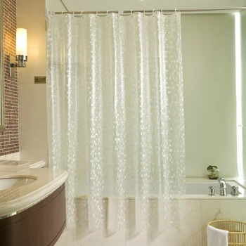1 Panl Banho Impermeável de PVC casa de Banho Ganchos Cortinas de Chuveiro 3D Impermeável Banho Cortina de Chuveiro Cortinas de Banheiro com Ganchos