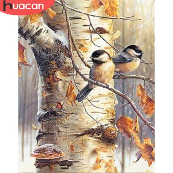 HUACAN Colorindo Por Número de Aves Animais Kits Home Fotos de Decoração de Pintura Pelo Número de Outono de Arte pintadas à mão Dom 60x75cm