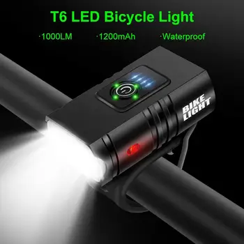 T6 LED Luz de Bicicleta Frontal USB Recarregável MTB Montanha de Bicicleta Lanterna 1000Lumen Moto Farol Lanterna Acessórios de Ciclismo