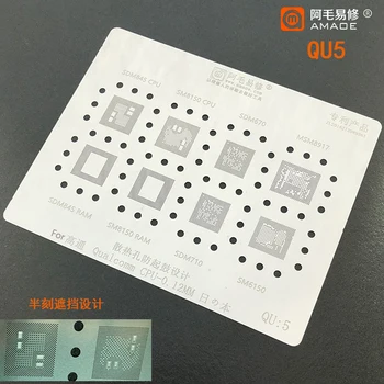 Amaoe QU5 Qualcomm CPU RAM Chip IC SDM710 SM6150 MSM8917 SDM845 SM8150 SDM670 BGA Reballing Estêncil Modelo