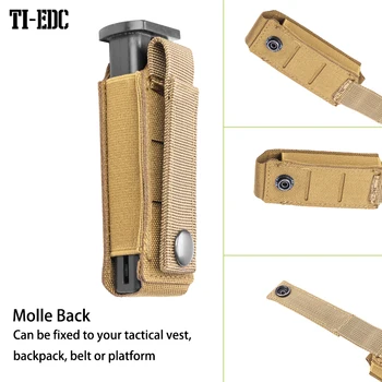 Tática Molle 9mm Revista Bolsa, a Pistola 92 Arma de Caça de Nylon Bolsa，40 S&W, 45 ACP