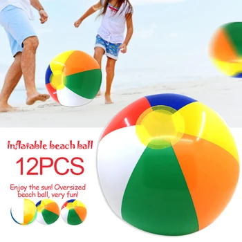 12PCS 30CM Iatable Bola de Praia Colorida Exterior, Desportos aquáticos Divertida Piscina de Flutuador de Bola de Jogo Para Crianças para Adultos