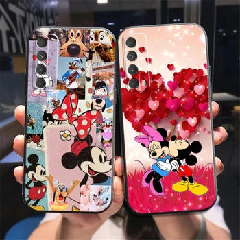 Disney Mickey Mouse Caso De Telefone Huawei Y7S Y9A Y6 2019 Y7P 2020 Y8S Y7 2019 Y9 2019 Volta Funda Carcasa Preto Macio