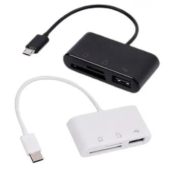 USB Tipo C Leitor de Cartão 3 Em 1 Multi Adaptador OTG SD TF Leitor de Cartão de Memória USB Conector de Transferência de Dados do Disco da Movimentação do Flash