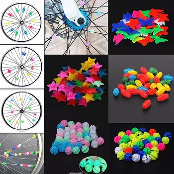 36Pcs/Novo Conjunto de Rodas de Bicicleta Falou Esferas de Plástico Multi Cor de Crianças Clipes de Decoração de Moto Acessórios de Ciclismo Crianças Presentes Motos