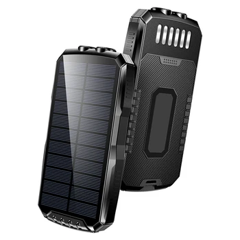 A Energia Solar Banco 25000mAh Impermeável 2 Portátil USB Carregador Solar Powerbank Externo de Bateria do Banco do Poder com Lanterna LED