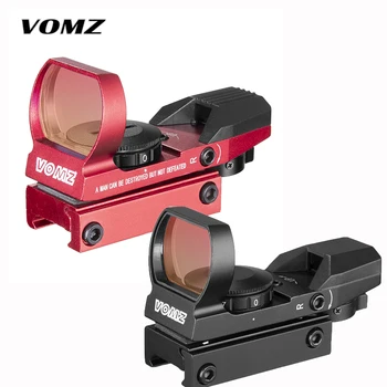 VOMZ Caça Riflescope Airsoft Óptica Âmbito Holográfica Red Dot Sight Reflexo de 4 Retículo Tático de Arma, acessório em forma de Trilho de 20mm