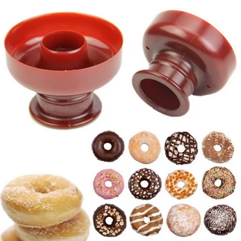 1Pcs Ferramenta DIY Donuts Maker Molde de Plástico de qualidade Alimentar Donuts Maker Cortador de Fondant Bolo de Pão, Sobremesas Padaria do Molde