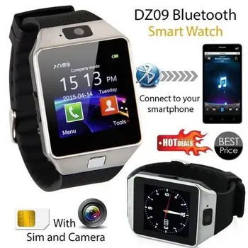 Bluetooth Smart Watch Android Câmera do Telefone do Cartão Sim DZ09 LCD Display Remoto Universal Câmara Smartwatch Para IOS Toque de Funcionamento