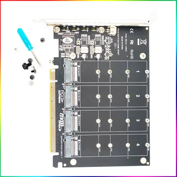 1x PCIe x16 Adaptador Para QUAD M-chave M. 2 NVMe SSD PCIe Bifurcação Necessário