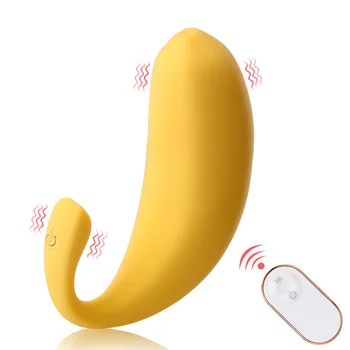 Brinquedos sexuais para as Mulheres De 9 a Velocidade de Vibração de Ovo de Controle Remoto sem Fio do Ponto de G Vibrador Vibrador Forma de Banana Vagina Estimulador de Clitóris