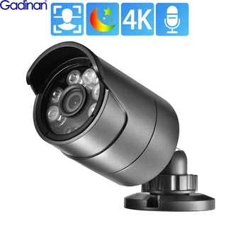 Gadinan 4K de 8MP Segurança Câmera POE AI Rosto Humano de Detecção de Áudio da Câmera do IP IP66 Exterior Vigilância CCTV da Cor Completa de Noite P2P