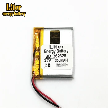 362828 3,7 v 350mAh bateria de li-ion recarregável de polímero de lítio 362828 plug recarregável de polímero de lítio de bateria