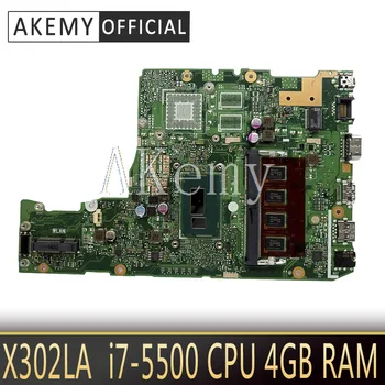 X302LA I7-5500 CPU RAM de 4GB placa-mãe Para ASUS X302L X302LA X302LJ Laptop placa-mãe 90NB07V0-R00010 Testado frete grátis