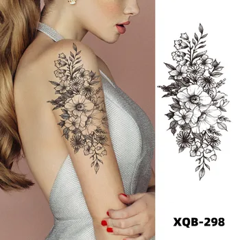 Mulher Sexy Integral Pequeno Braço de Tatuagem Applique Braço Impermeável Geométrica dos desenhos animados Etiqueta da tatuajes temporales de flores adesivos