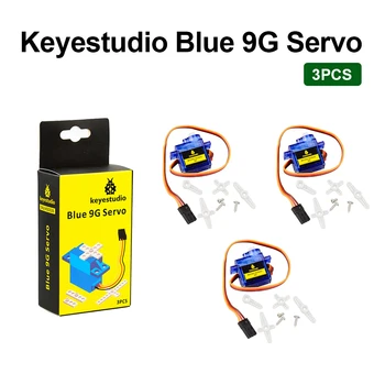 3 PCS Keyestudio MINI SG90 9G de 90 Graus Servo Motor Azul com PH2.54 Conector Para O Arduino Robô