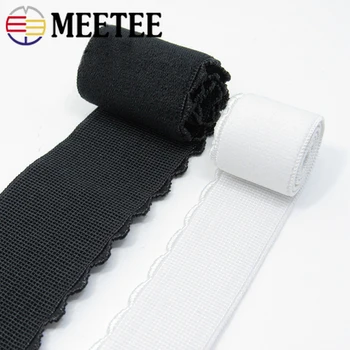 5/10Meters Meetee 10-50mm Branco Preto de Nylon Elástico para o Sutiã, Cueca Laço de Fita de Borracha Vestuário de DIY Correia de Acessórios de Costura