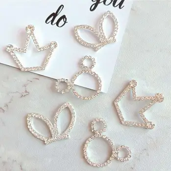 10Pcs Banhado a Prata com Strass Cristal Botão de Strass Convite de Casamento Decoração DIY Liga de Roupas Acessórios