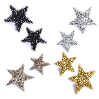 8PCS Cristal de rocha Pentagrama de Ferro em Patches para Roupas Camisa Jeans DIY Casacos Calças Apliques Emblema do Diamante Estrela Adesivos