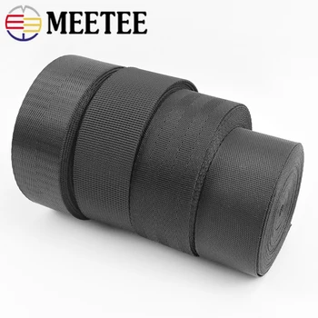 Meetee 5M 20/25/32/38mm de Nylon Preto Cinto de Fitas de Alça de Bolsa Banda Cinto de Fita de Correias de Vestuário de DIY de Costura Material