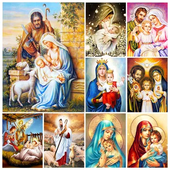 5D Diamante Pintura Religião da Mãe E da Criança Diamante Mosaico de Ponto Cruz para Bordar em Strass Imagem DIY Decoração Home