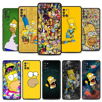 Tampa do telefone Para Samsung Galaxy A71 A72 A52 A32 4G A51 A21s A41 A12 A31 A02s A03s A33 A13 A22 A53 Caso Capa Anime Simpsons