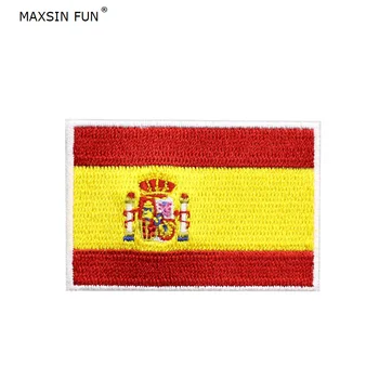1 PC Bandeira da Espanha Patch Com Ferro Patriótica Braçadeira de Reparação de Reutilização Adesivo Militar Emblema do Exército Terno DIY Acessório