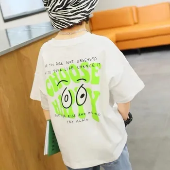 Maré Menino Crianças De Lazer De Topo Kawaii Impressão De Desenhos Animados Novos Produtos Harajuku Fashion Ao Ar Livre T-Shirts Crianças Branco