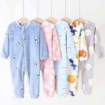 Bebê, Roupas para Meninos Meninas rapazes raparigas Grosso Pijama Quente de Outono Filhos de Flanela Macacão de Macacões de Inverno Crianças dos desenhos animados Cobertor Sleepwear