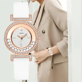 Requintado Minimalista Mulheres Relógios de 2022 Novas Simples Diamond Dial Design Senhoras Relógio de Pulso de Couro Casual Presentes Relógio para Mulher