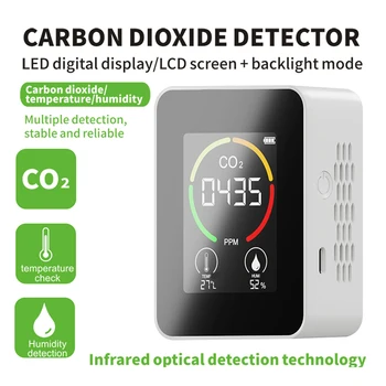 Multifuncional a temperatura e a umidade medidor de CO2 medidor de CO2 detector de Família inteligente analisador de gás Lar digital de ar p