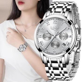 LIGE 2022 Nova Moda das Mulheres Relógios de Senhoras de melhor Marca de Luxo Criativo Mulheres de Aço Pulseira de Relógios Femininos Quartzo Relógio à prova d'água