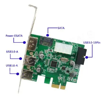 PCI Express, PCI-E USB 3.0 + eSATA 3.0 Adaptador de Cartão Conversor de