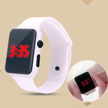 2020 Moda Quadrado Led Relógios Digitais Mulheres Casual Esportes Eletrônicos Relógios Brancos Relógios De Silicone Dropshipping Preço Barato