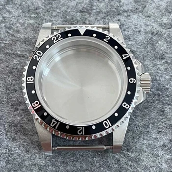 39.5 mm Retro Relógio de Aço Inoxidável de Caso simples Espelho de Vidro da Safira Assistir Acessórios Adequados para NH35/NH36 Movimento 120 Clique em