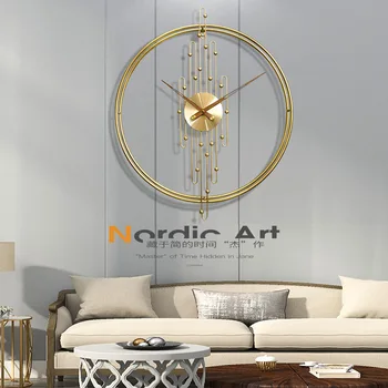 Metal Relógio De Parede Design Moderno Grandes Relógios De Parede Decoração De Casa De Ouro Em Silêncio Relógios Criativos Sala De Estar Decorativa Horloge